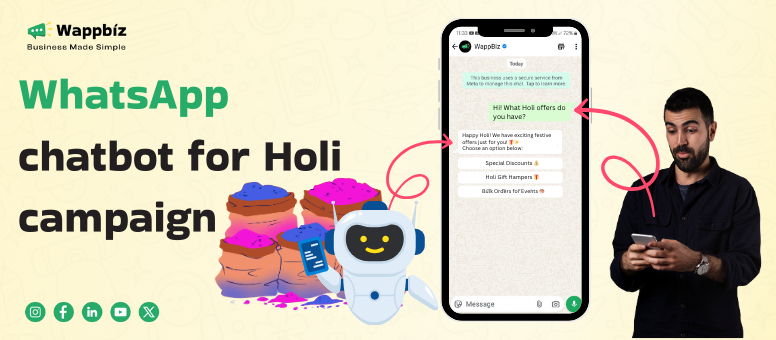 WhatsApp chatbot for Holi campaign